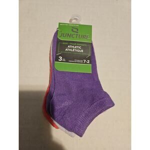 NWT Juncture Kids No-Show Socks 3 Pack/3 Colors Size 7-2